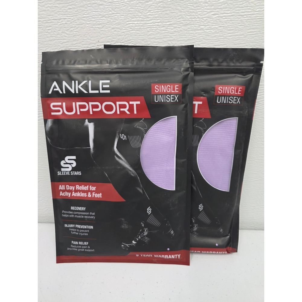 2 1PK Sleeve Stars Ankle Support Compression Sleeve Purple Unisex Plantar Relief